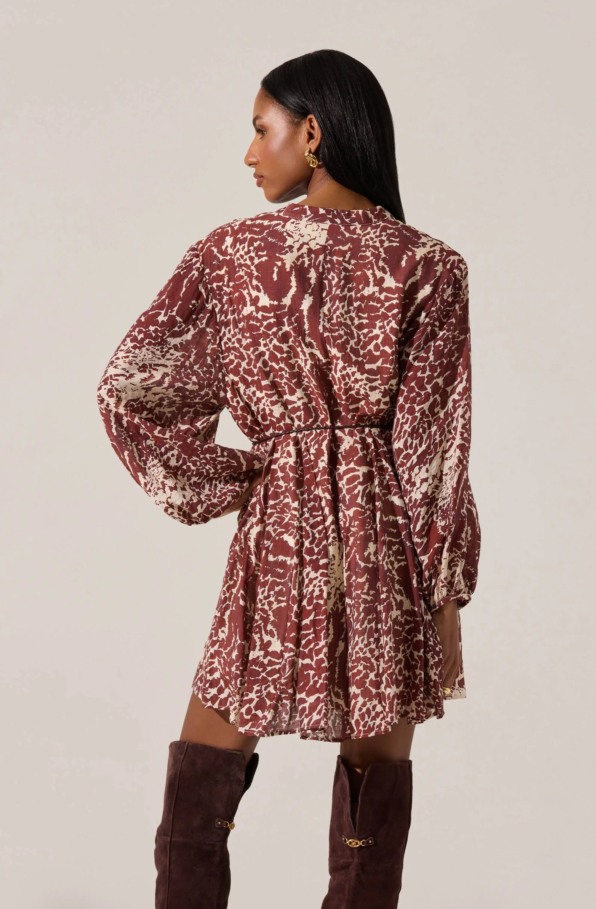 Marisela Belted V-Neck Mini Dress