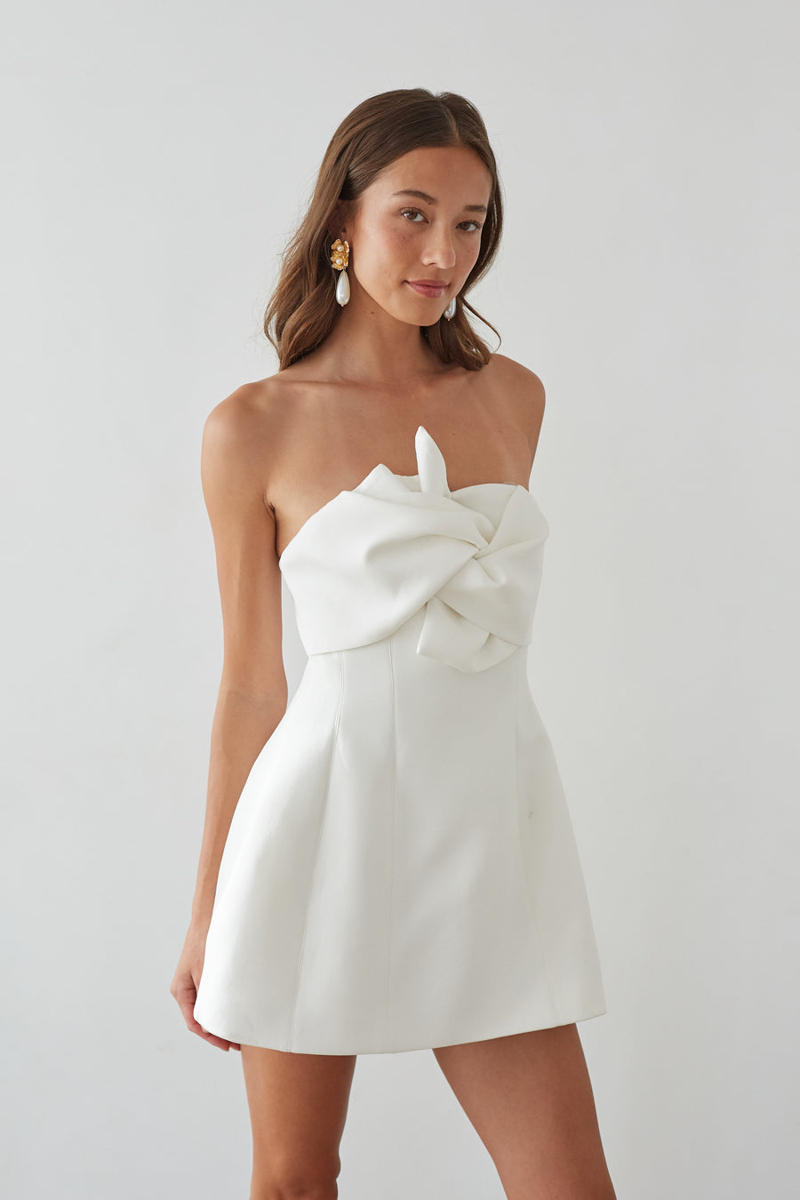 Alix Twist Front Bubble Mini Dress