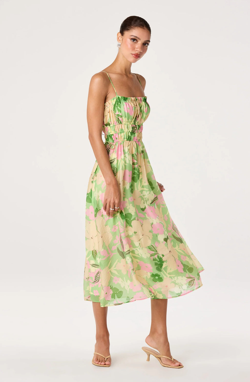 Maren Smocked Floral Midi Dress