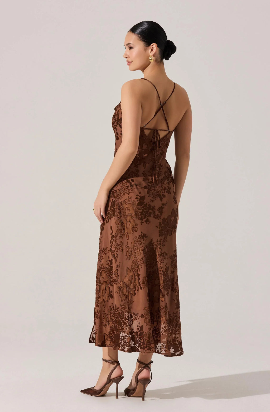 Gaia Floral Burnout Midi Dress