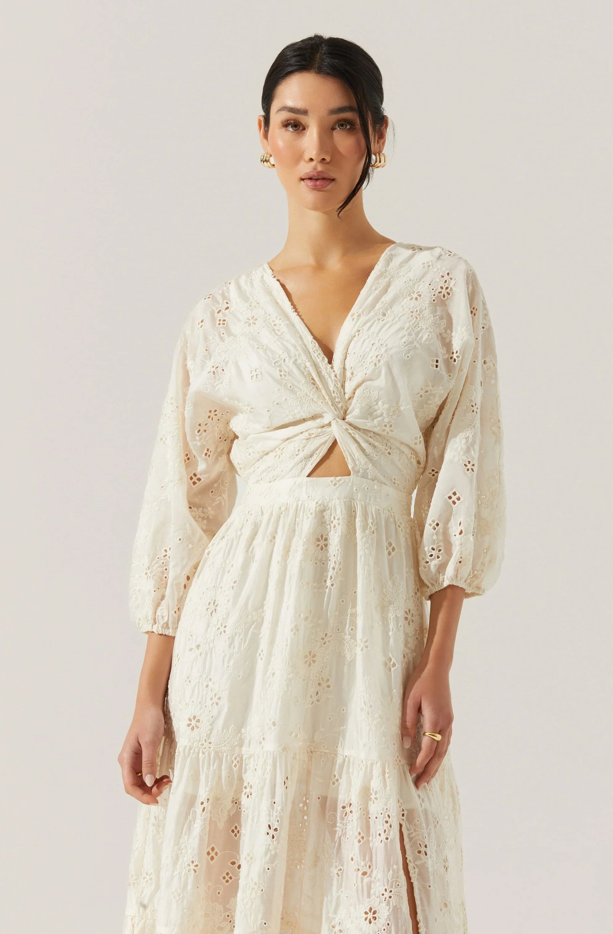Jesalyn Floral Eyelet Maxi Dress