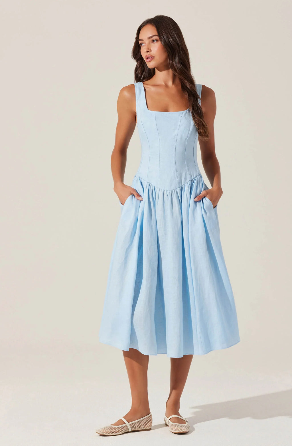 Thierry Linen Midi Dress