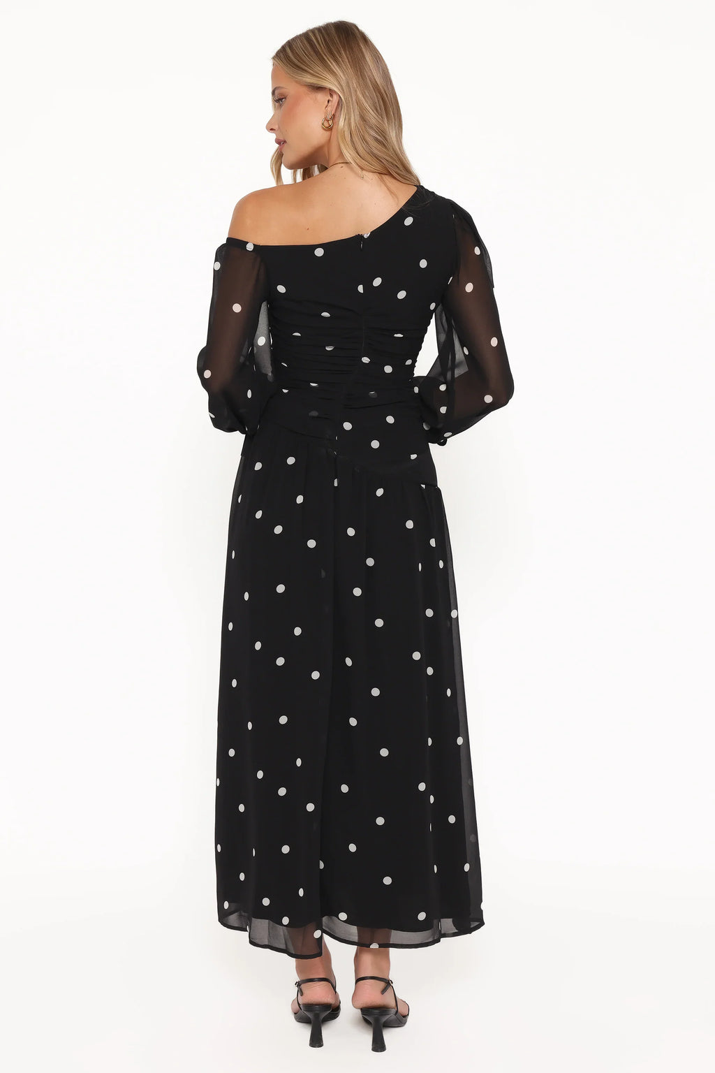 Levine Maxi Dress - Black Polka Dot