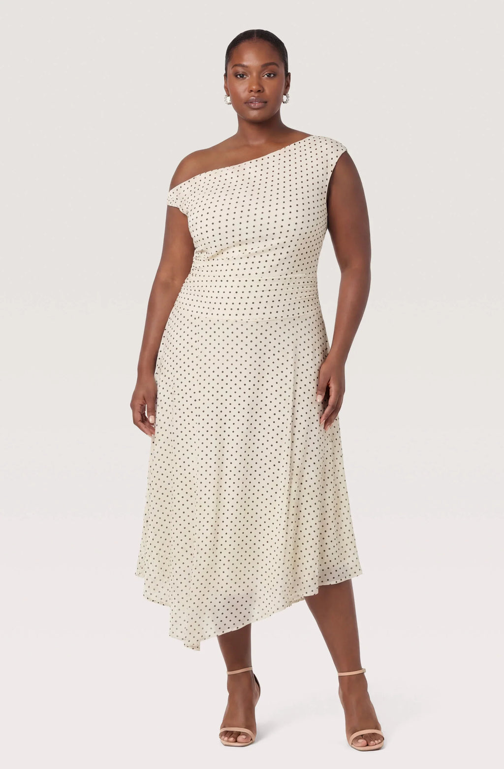 Ciarra Off-Shoulder Asymmetric Midi Dress