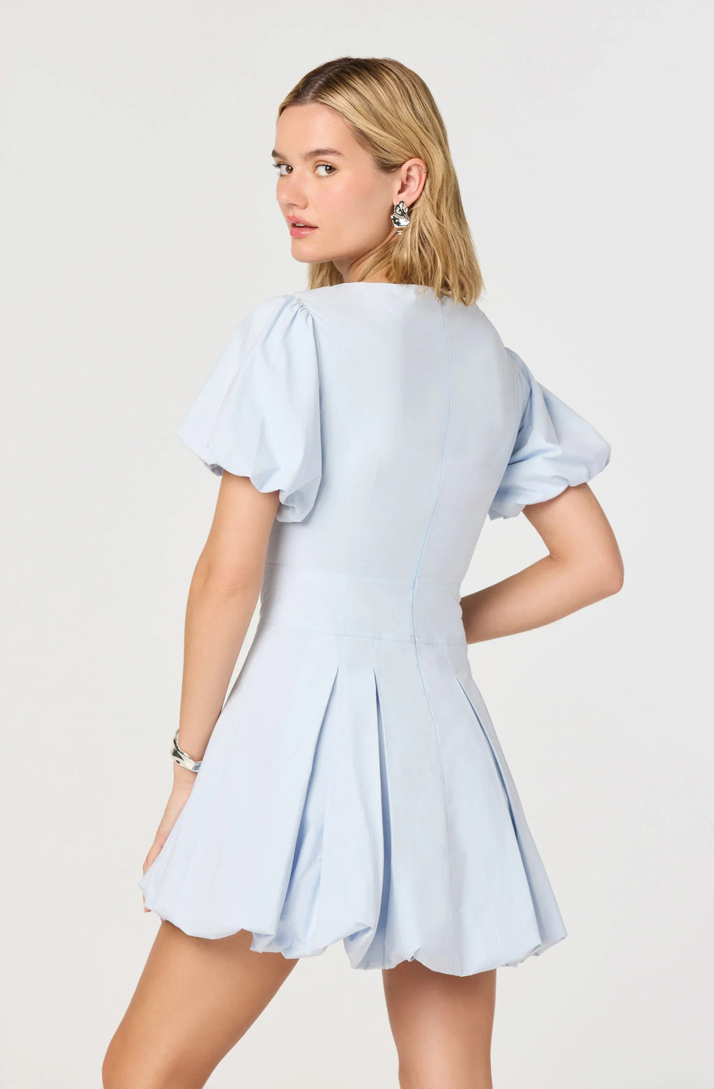 Kattie Puff Sleeve Bubble Hem Mini Dress