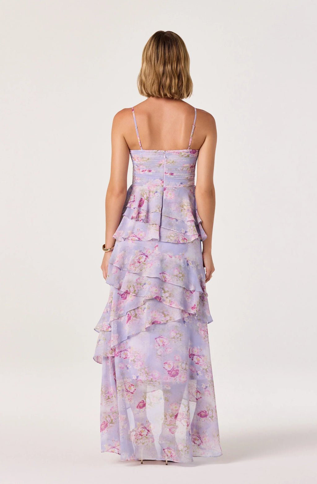 Coline Ruffle Chiffon Maxi Dress
