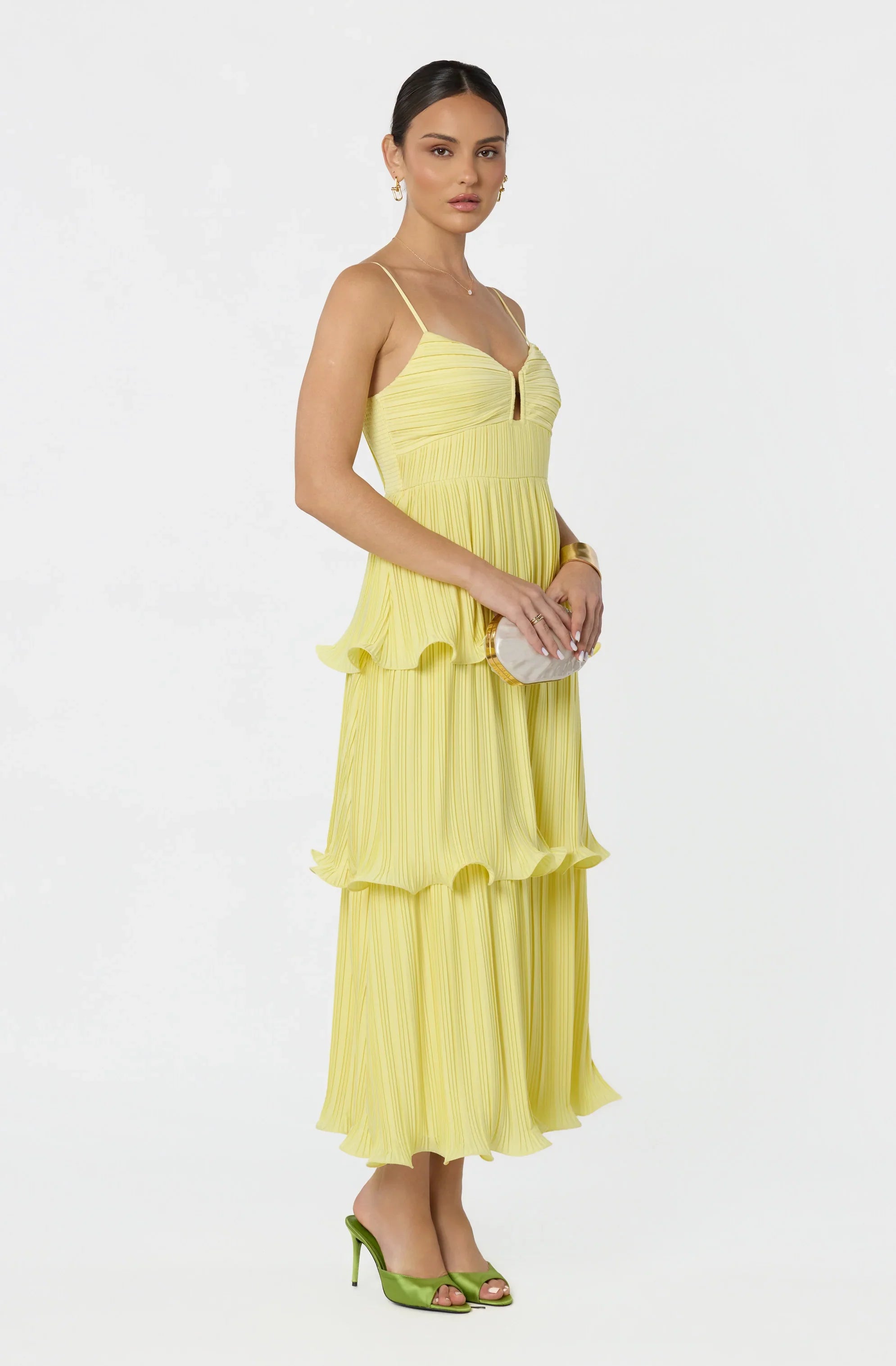 Lupin Pleated Tiered Maxi Dress