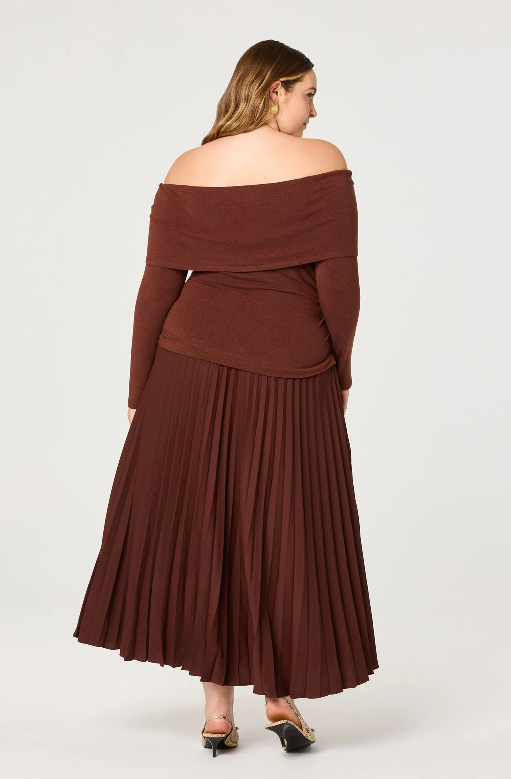 Tanaia Pleated Mixed Media Maxi Dress