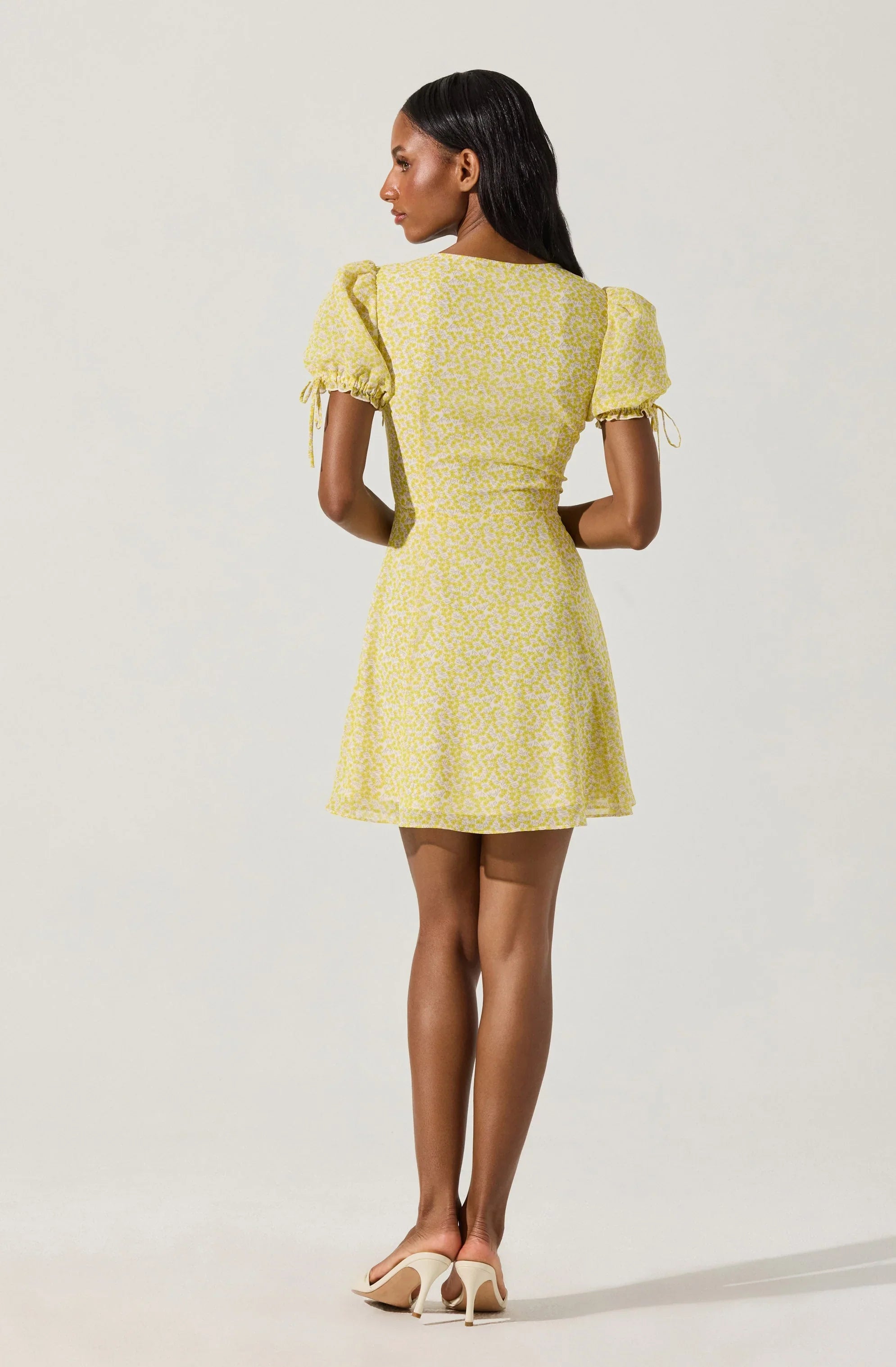 Floral Puff Sleeve Mini Dress