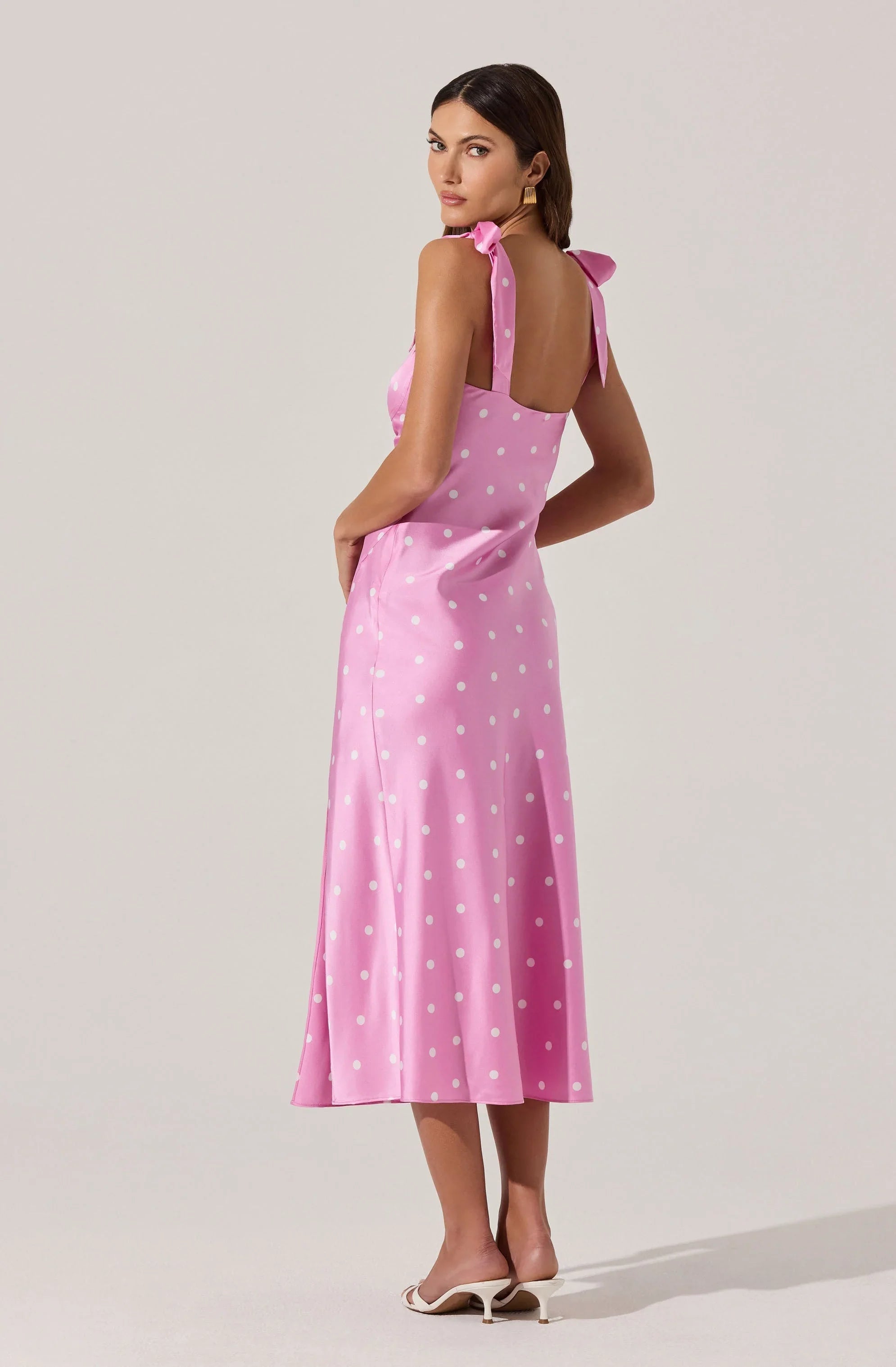 Sweetheart Bow Strap Midi Dress