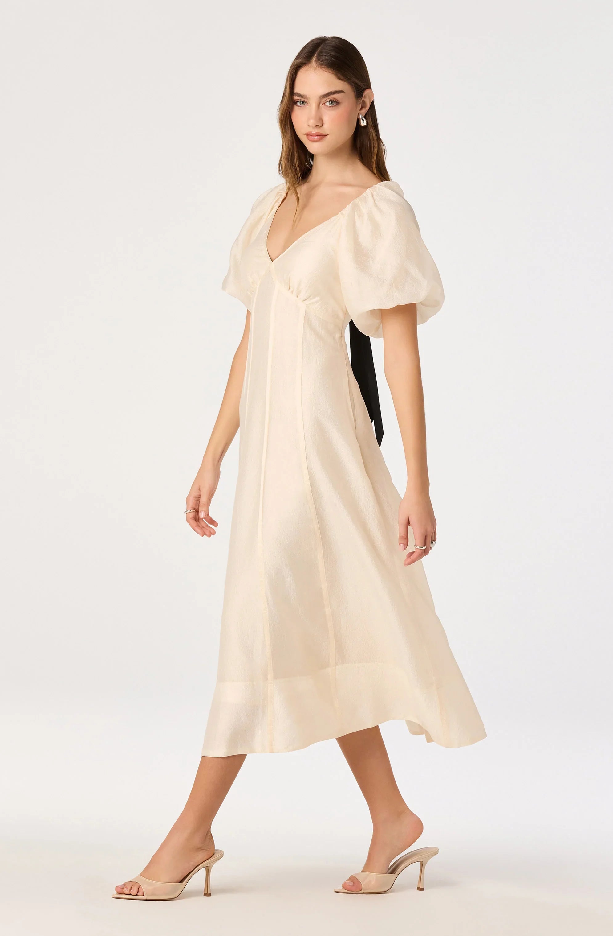 Kathaleya Puff Sleeve Midi Dress