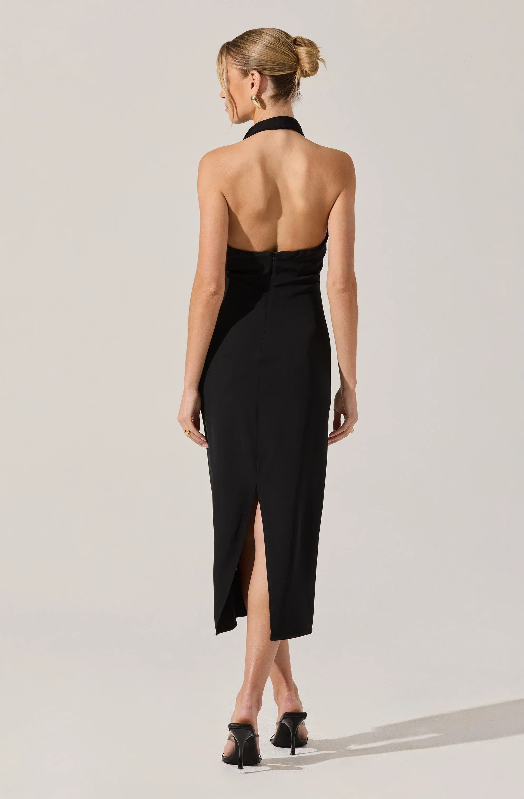 Alanna Halter Cowl Neck Midi Dress