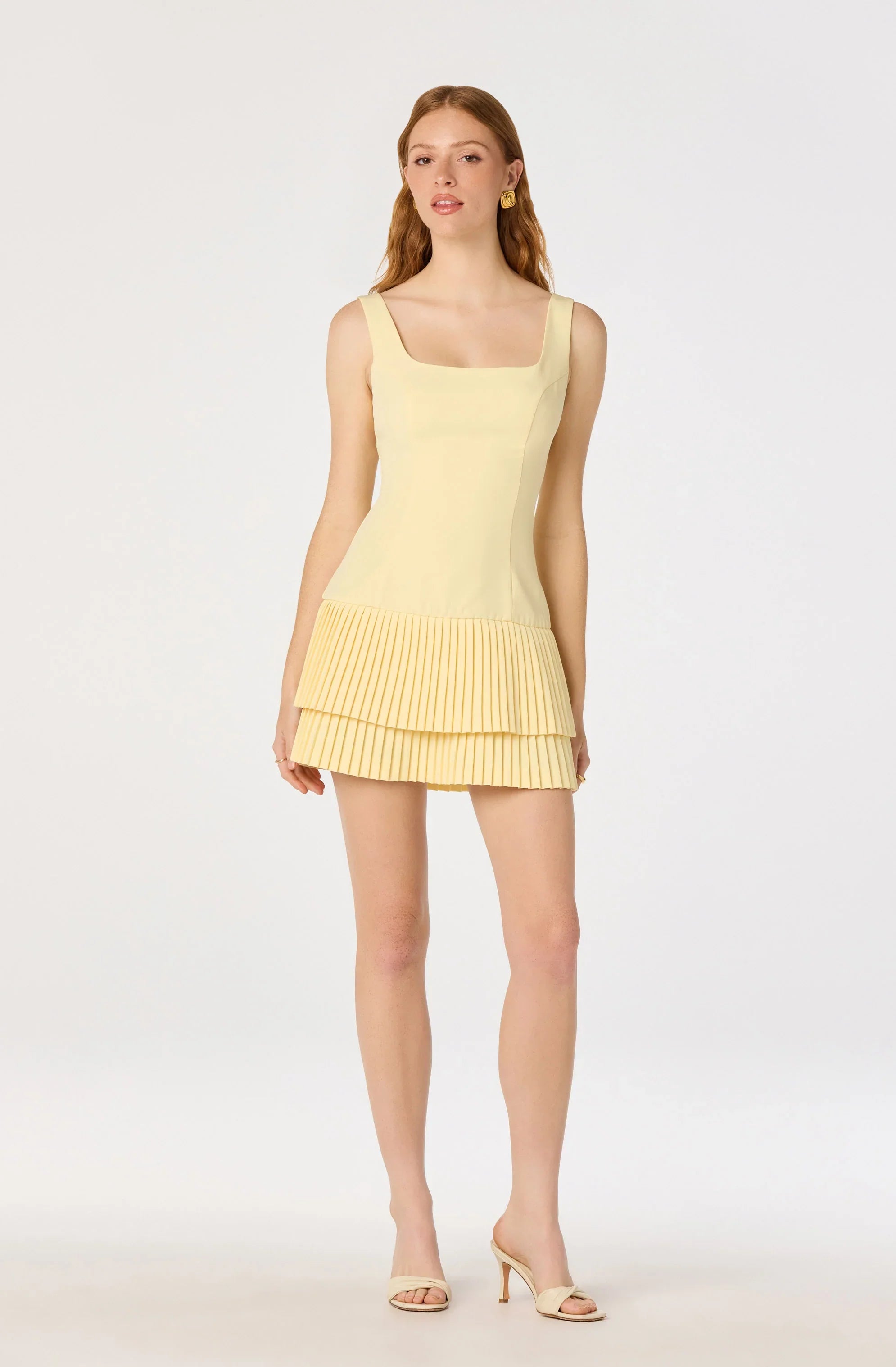 Jadah Layered Pleated Mini Dress