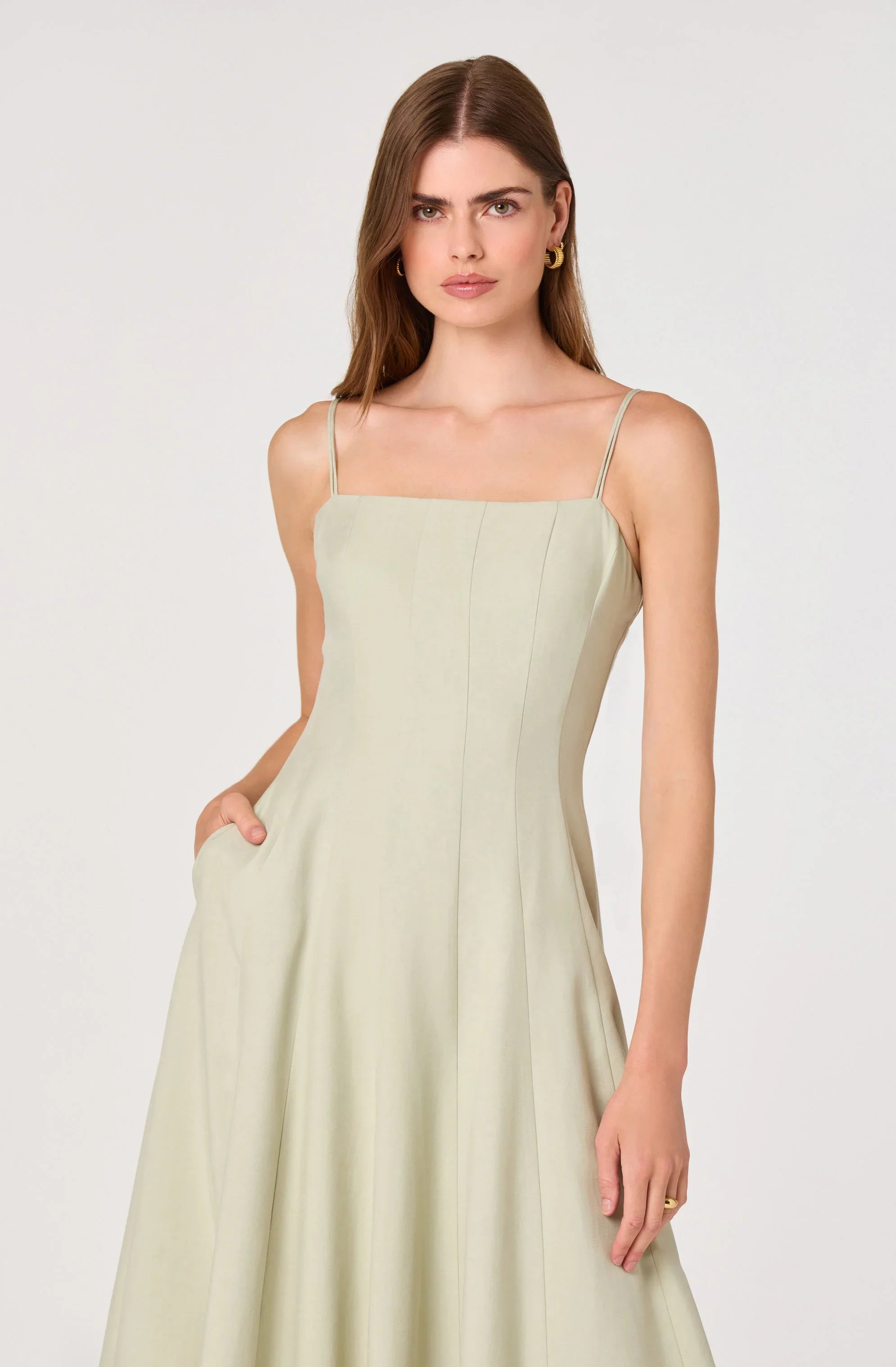 Trisha Square Neck Midi Dress