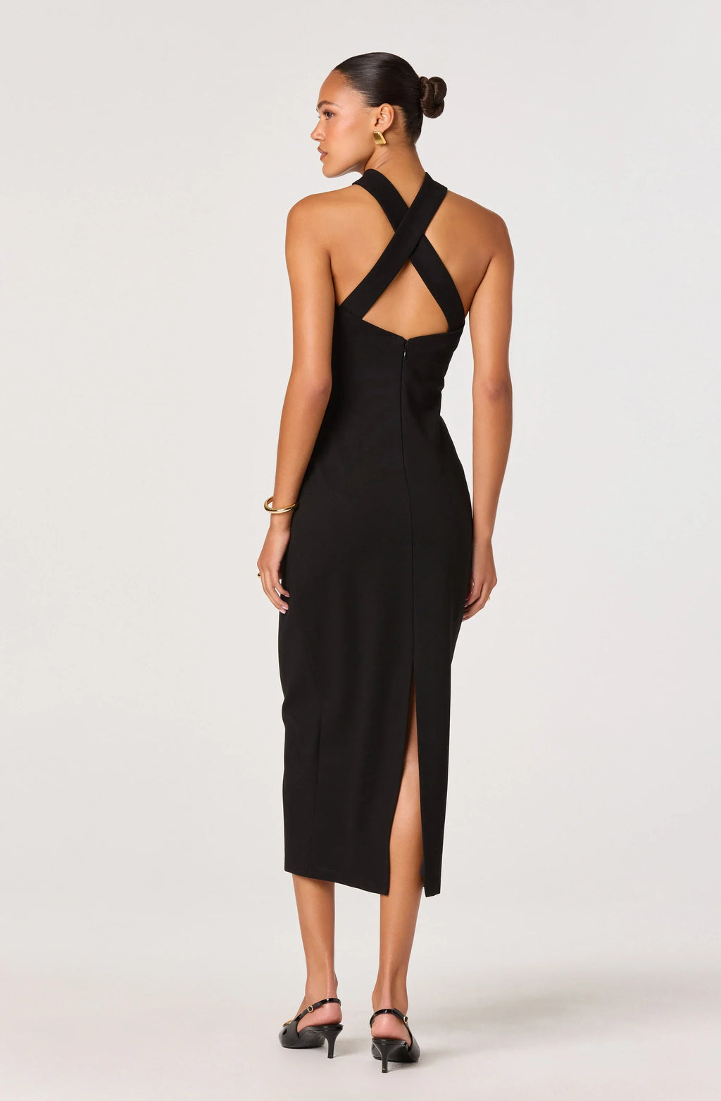 Thiala Knit Reverse Halter Midi Dress