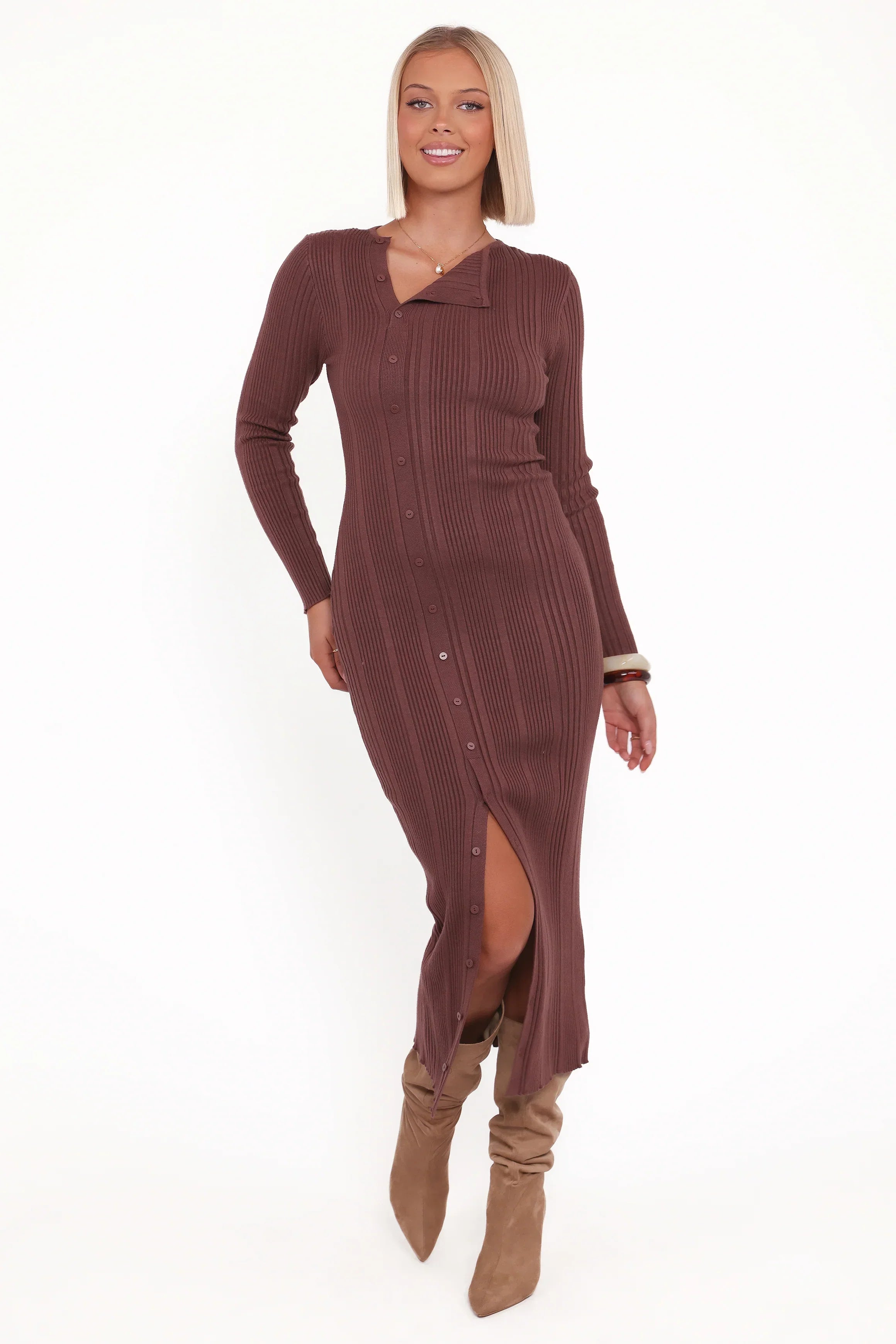 Valia Midi Dress - Espresso