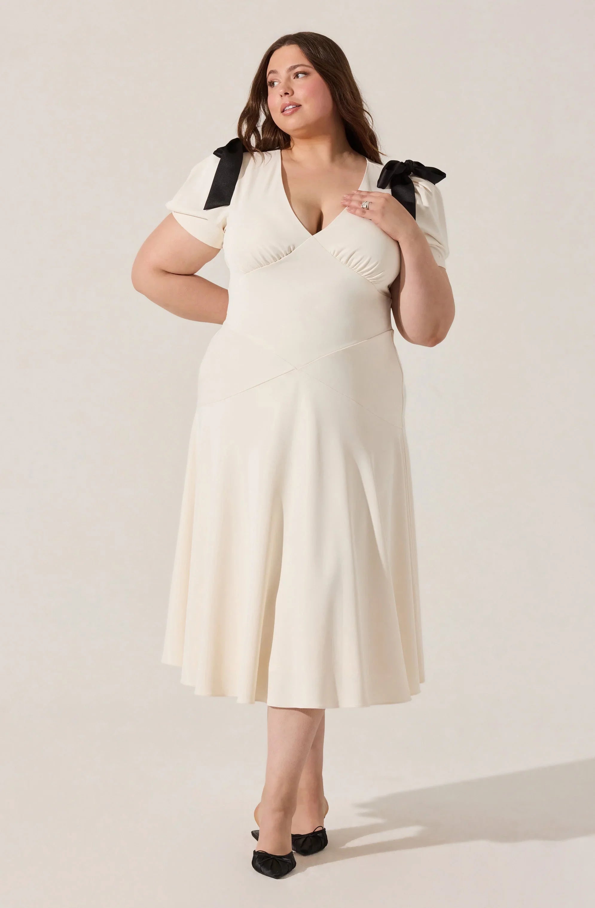 Ciela Bow Puff Sleeve Dress