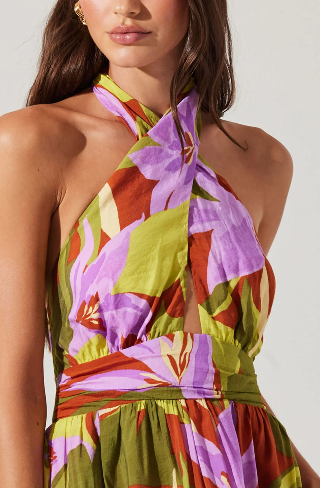 Kalia Halter Floral Midi Dress