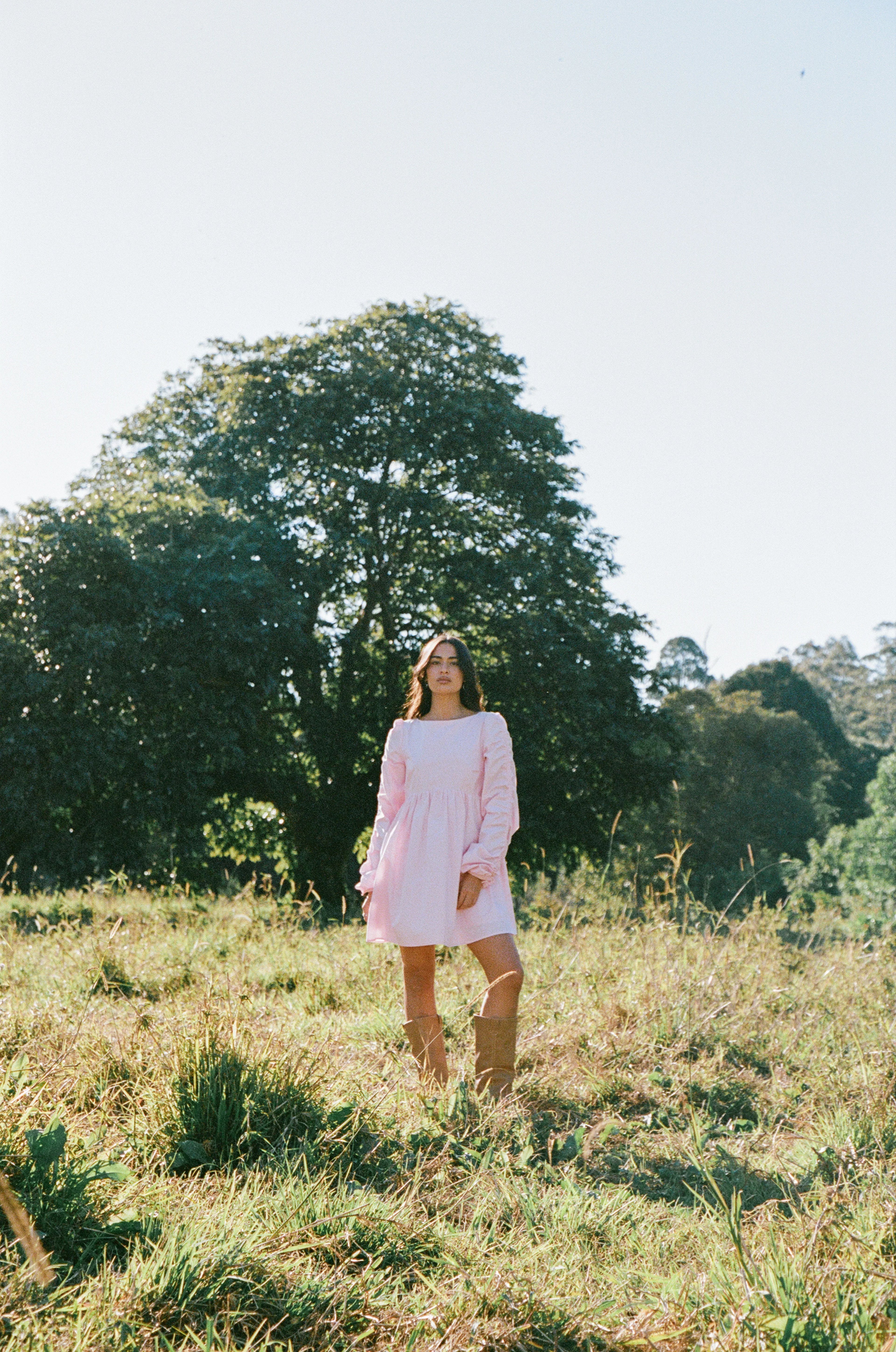 Micaela Long Sleeve Mini Dress - Pink