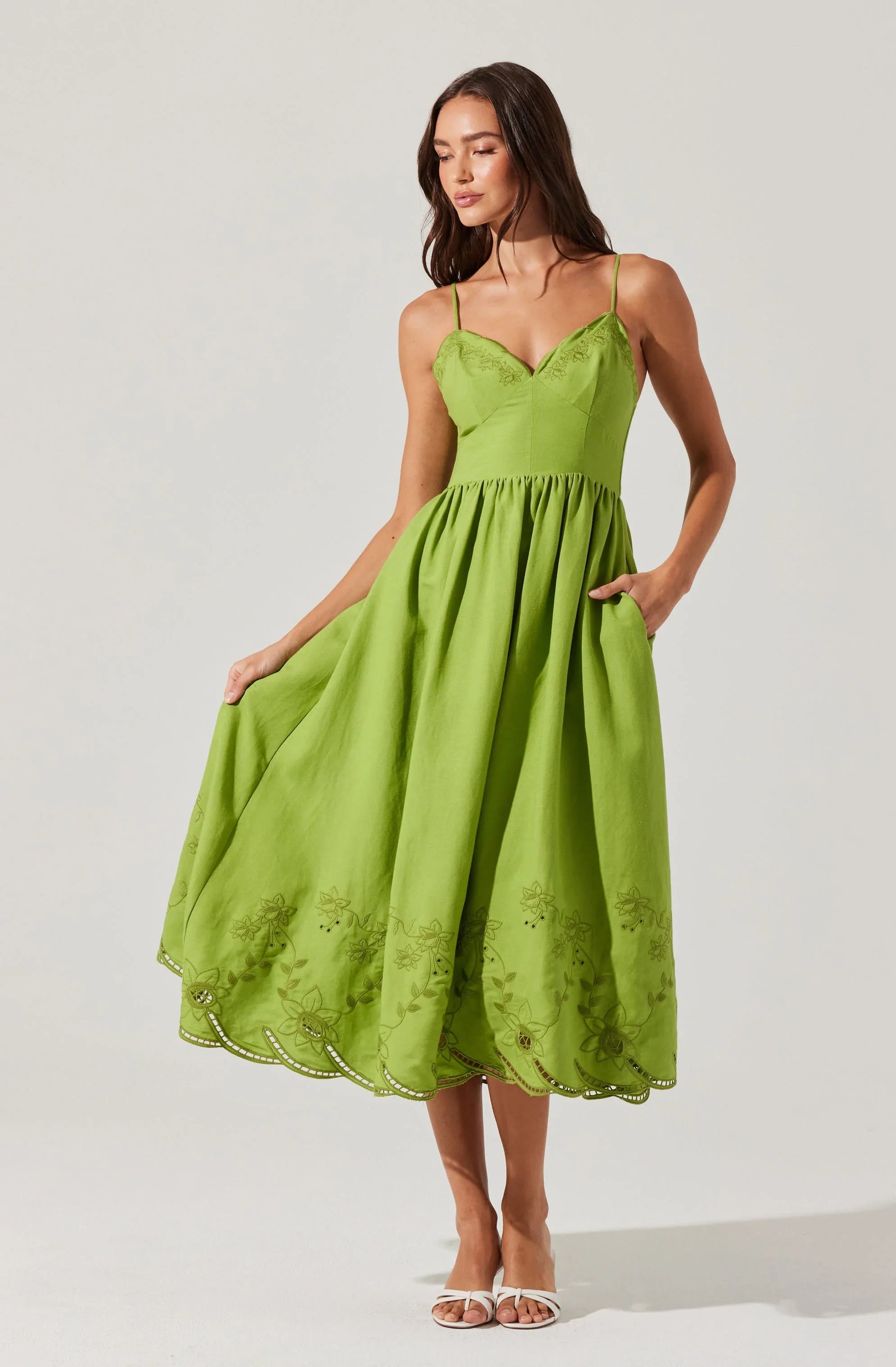 Kaidi Embroidered Midi Dress