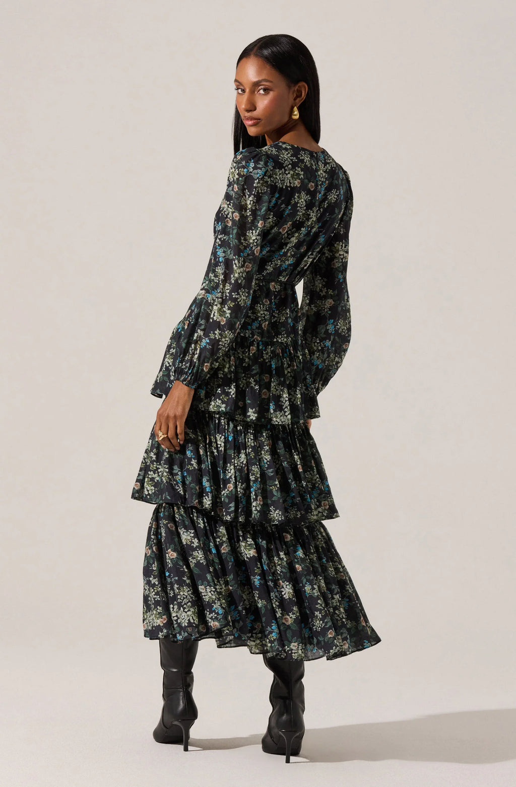 Franchesca Tiered Ruffle Floral Maxi Dress