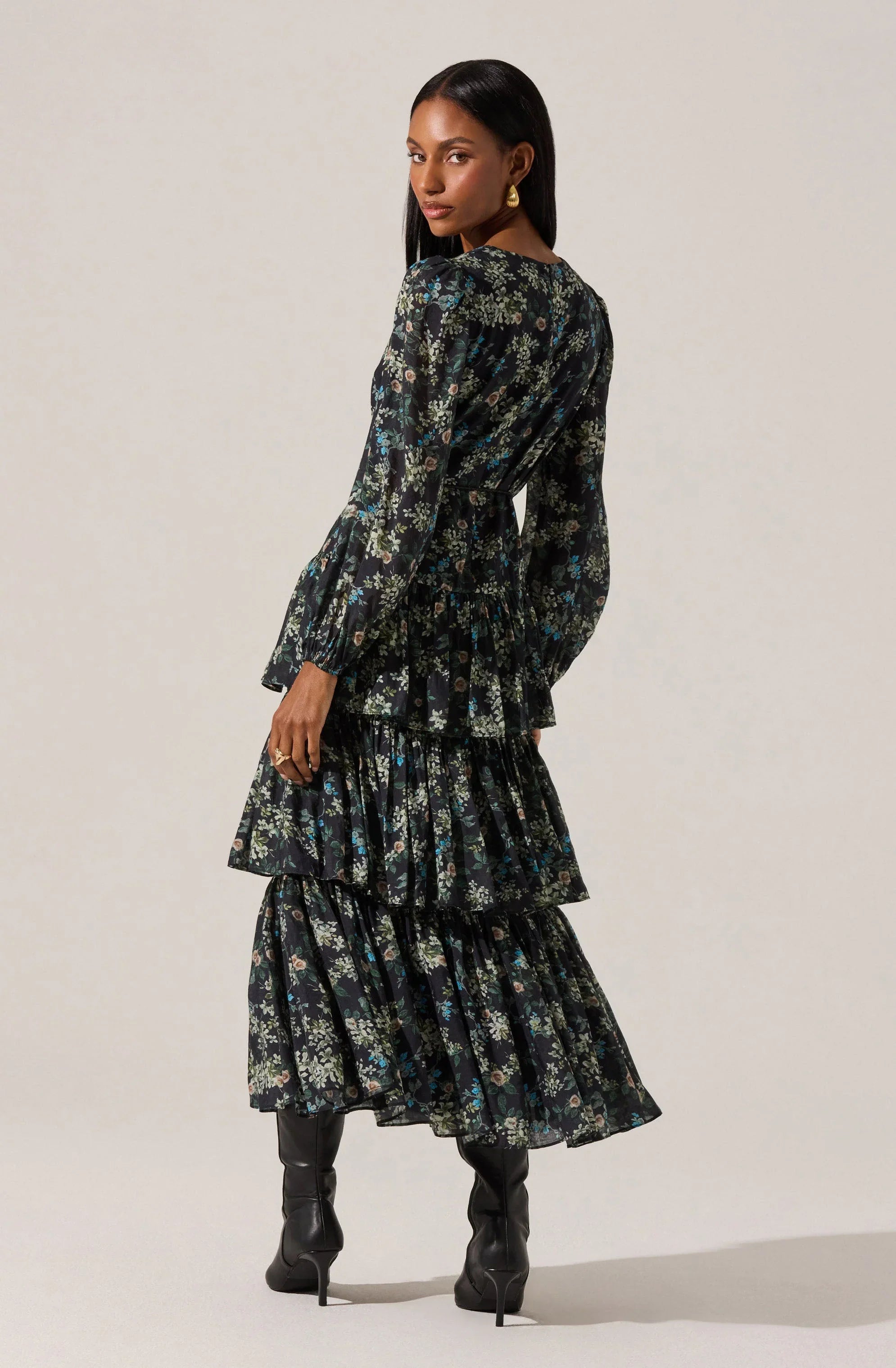 Franchesca Tiered Ruffle Floral Maxi Dress