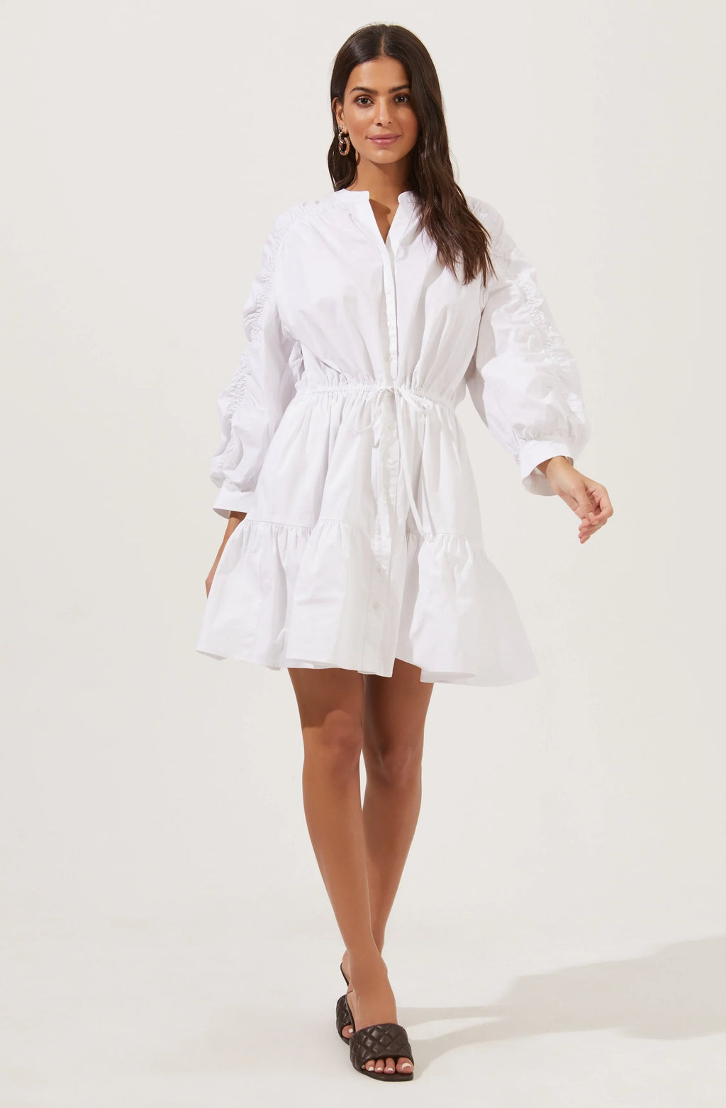 Ruched Long Sleeve Dress