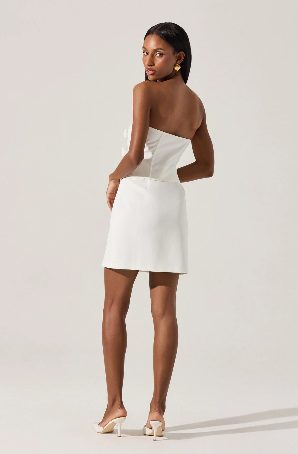 Strapless Layered Bow Mini Dress