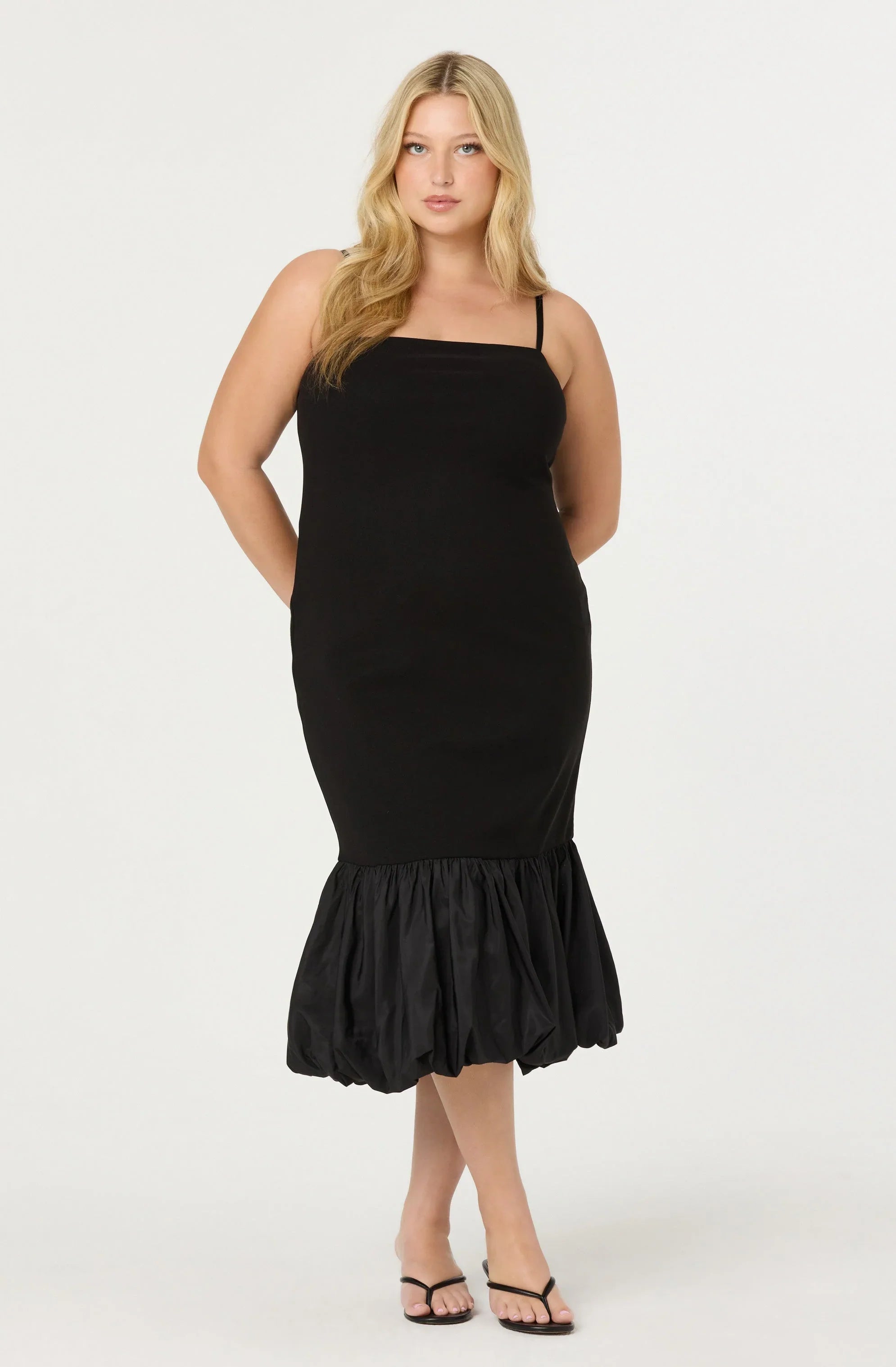 Brittnea Bodycon Bubble Hem Midi Dress