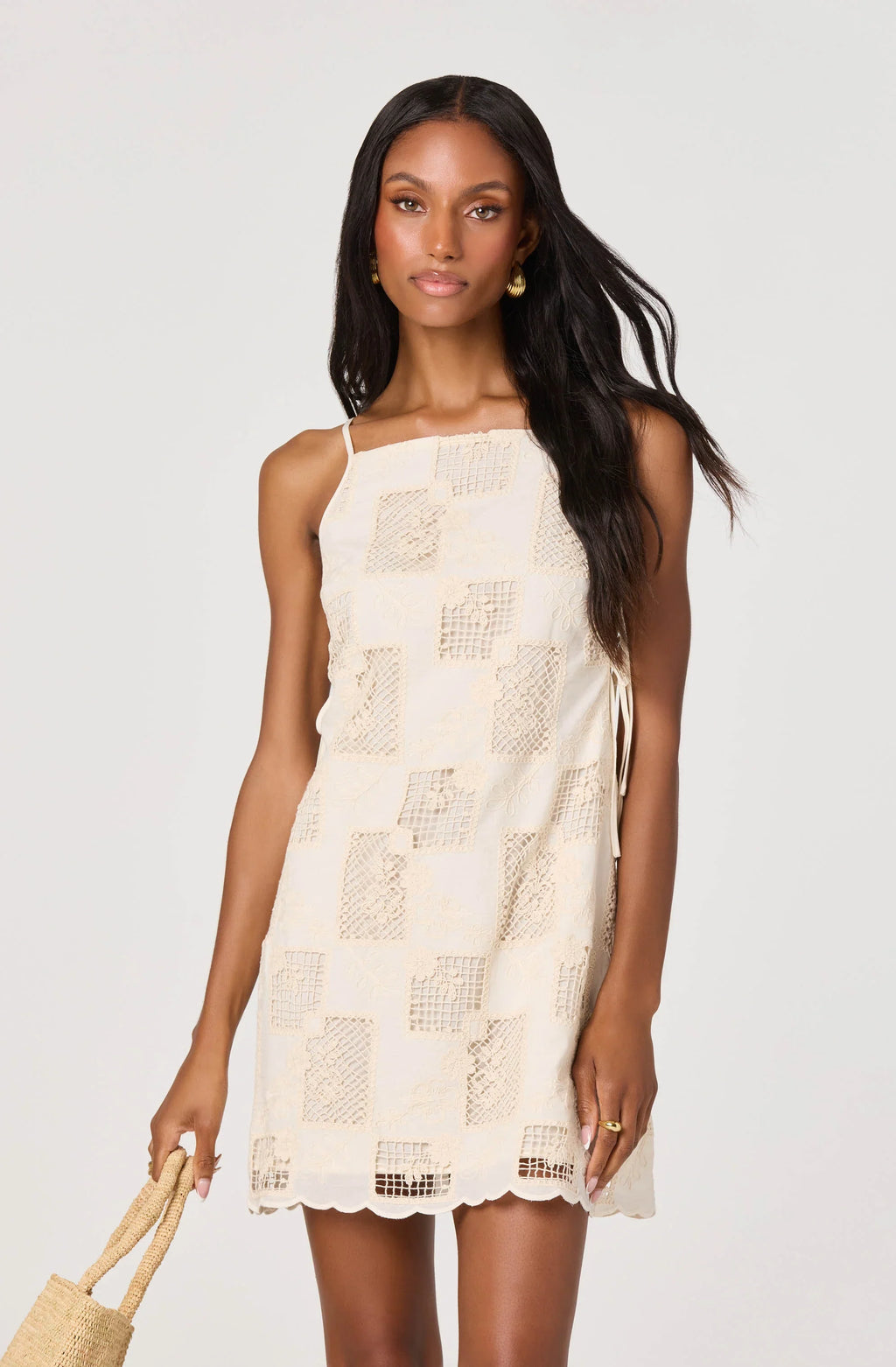 Samira Embroidered Eyelet Mini Dress