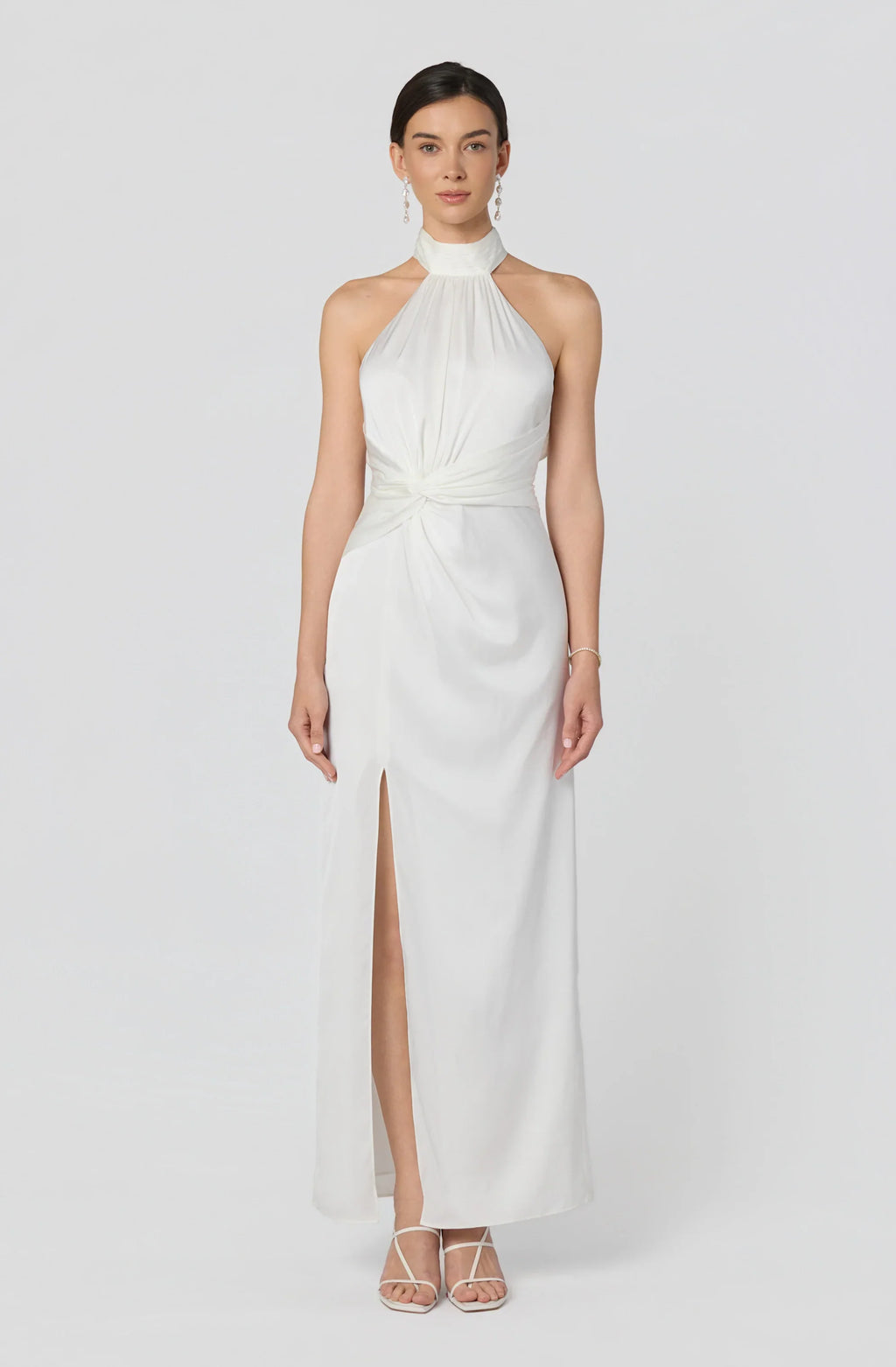 Aspen Twist Front Halter Maxi Dress