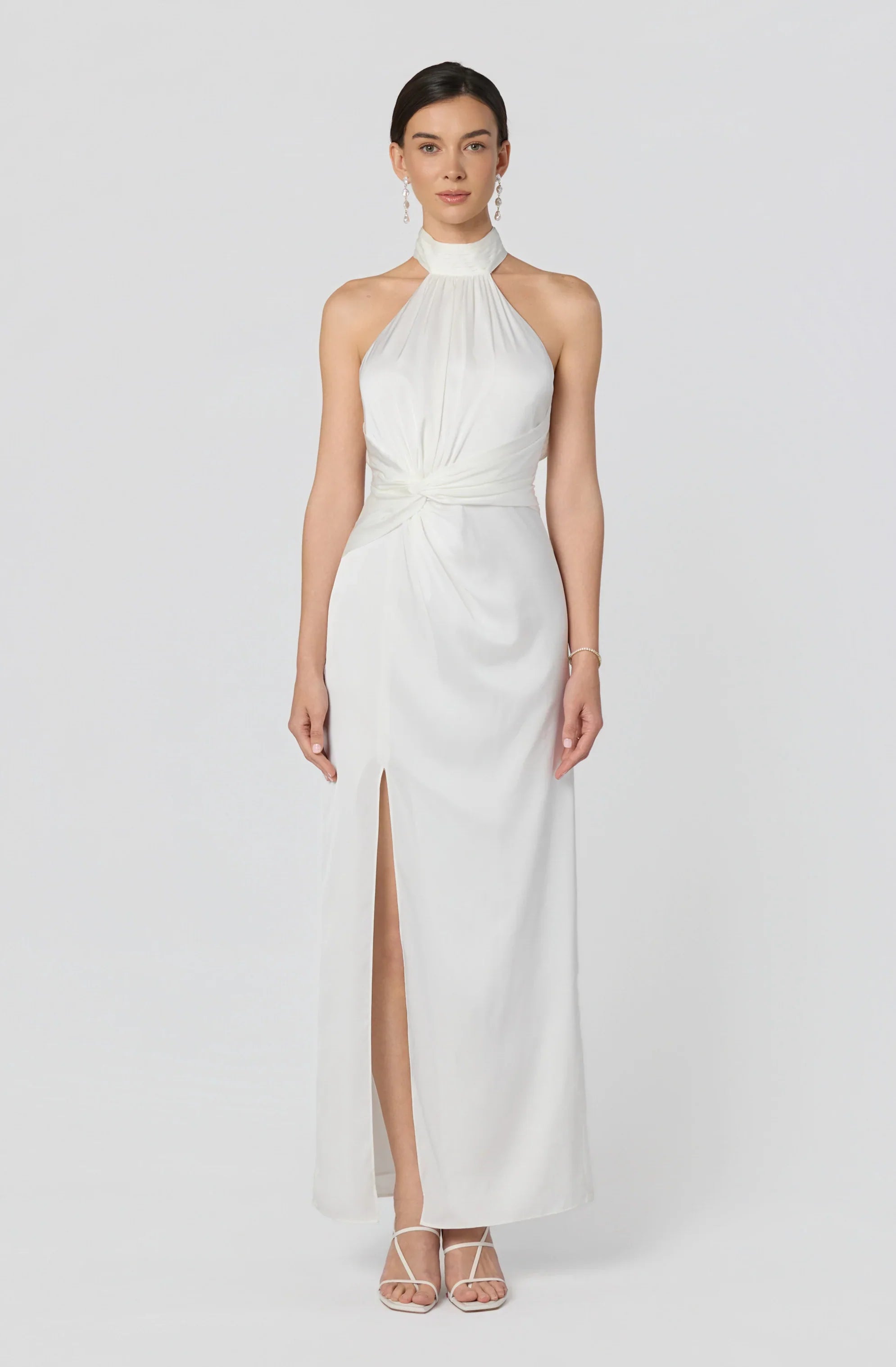 Aspen Twist Front Halter Maxi Dress