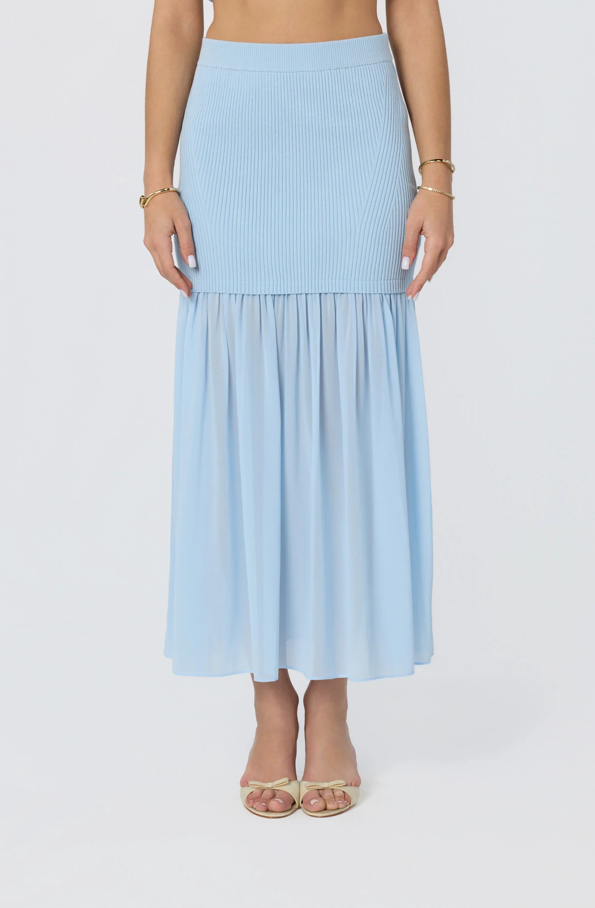 Halie Mixed Media Maxi Skirt