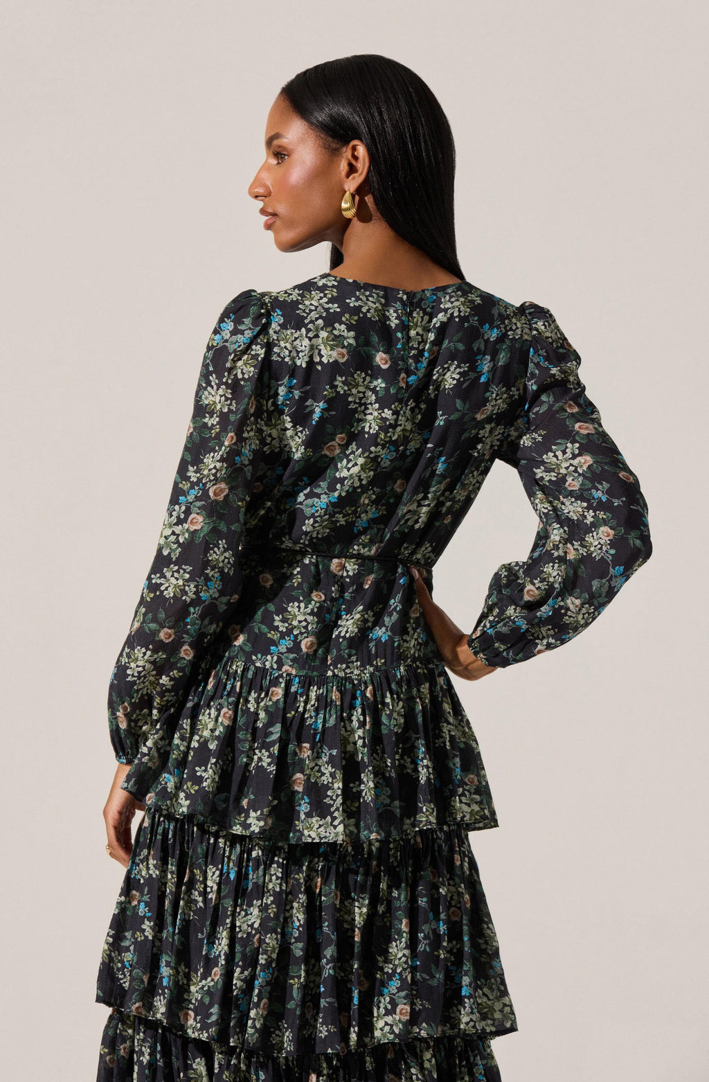 Franchesca Tiered Ruffle Floral Maxi Dress