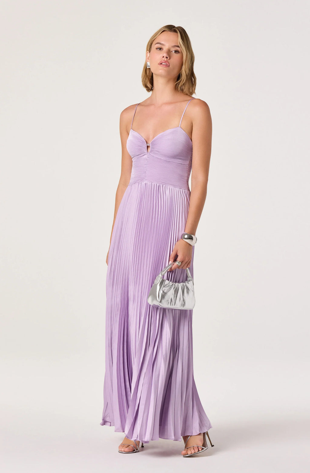 Alaia Satin Plissé Maxi Dress