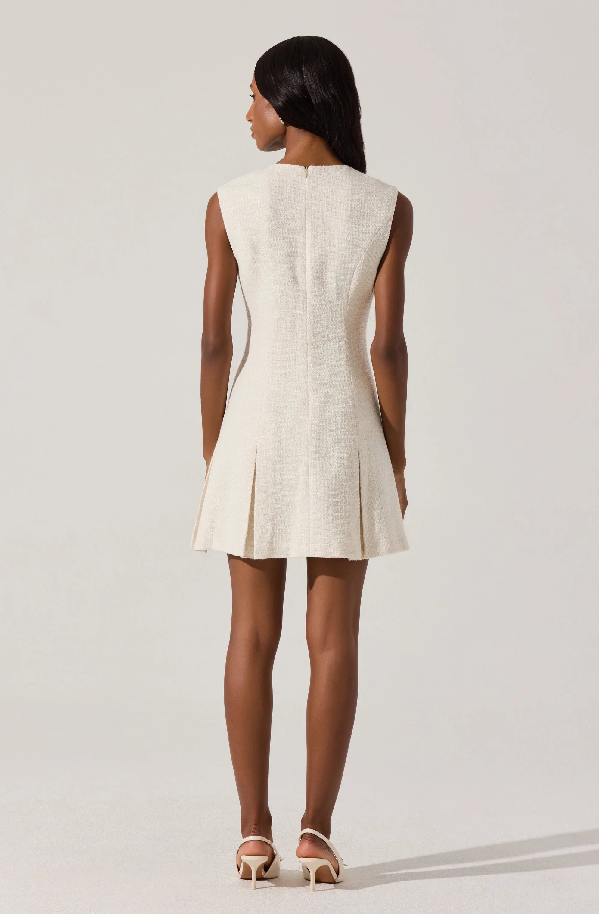 Sleeveless Tweed Mini Dress