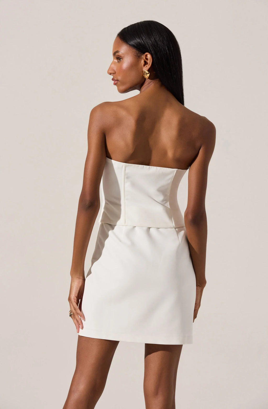 Strapless Layered Bow Mini Dress
