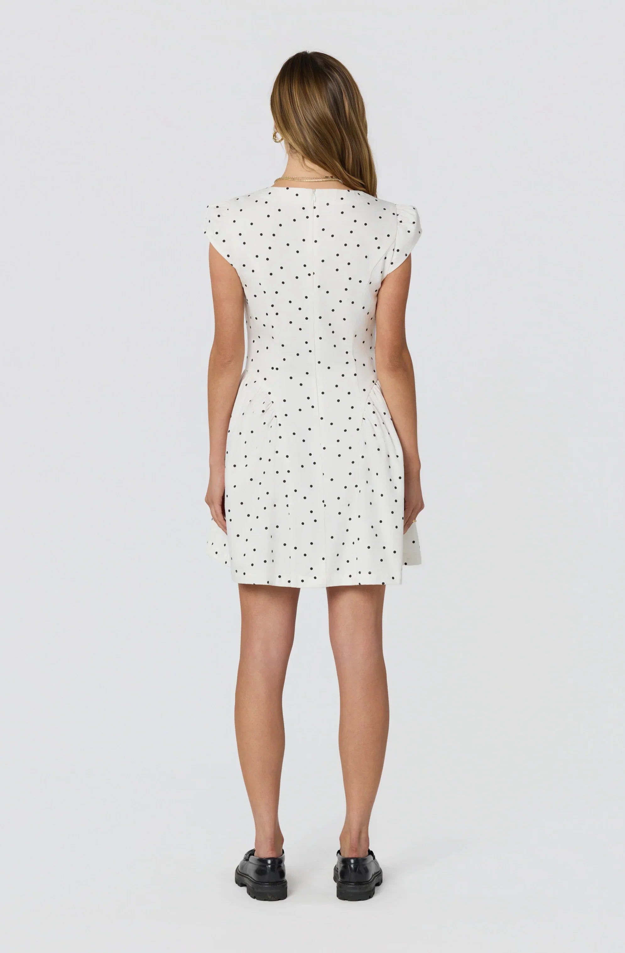 Averi Polka Dot Cap Sleeve Mini Dress