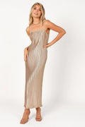 Liza Pleated Maxi Dress - Gold