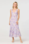 Symone Floral Godet Midi Dress