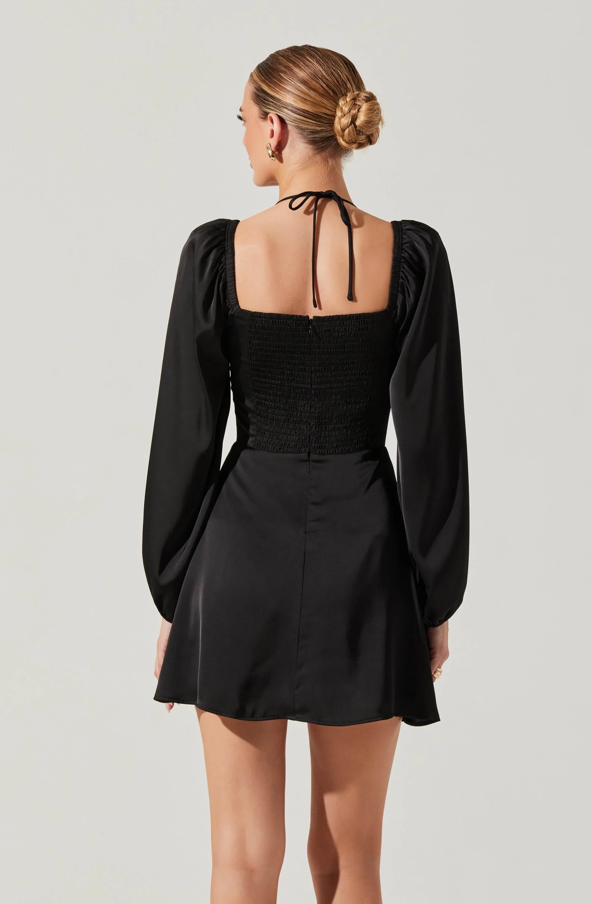 Vivian Satin Halter Mini Dress