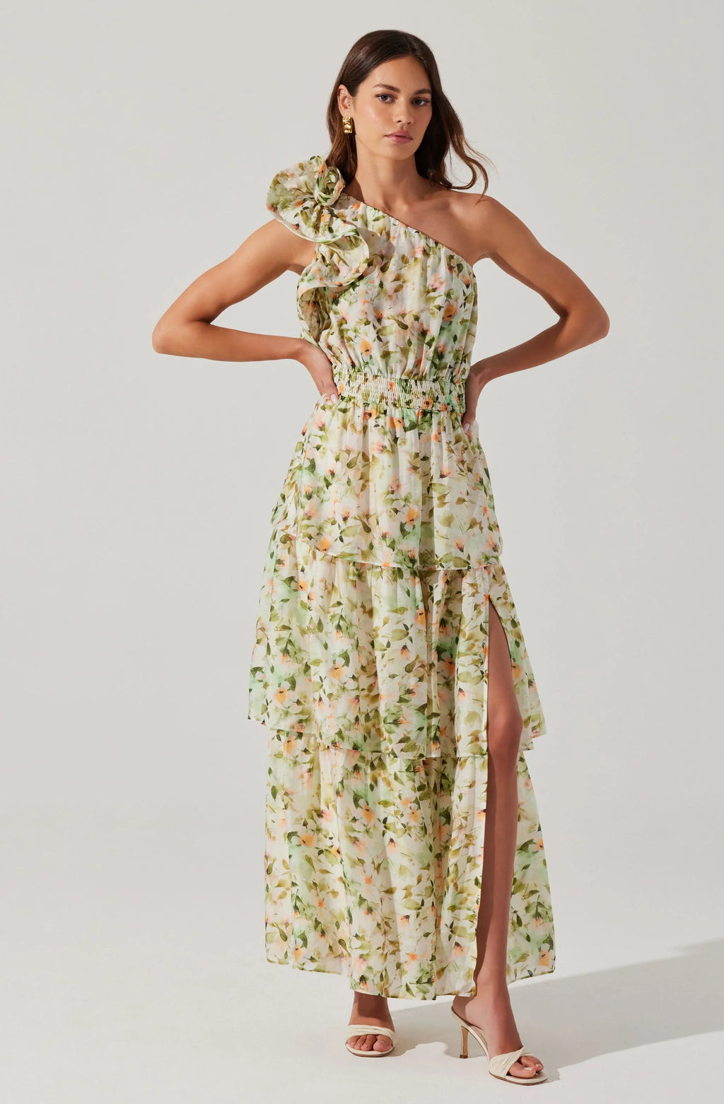 Imelda One Shoulder Floral Maxi Dress