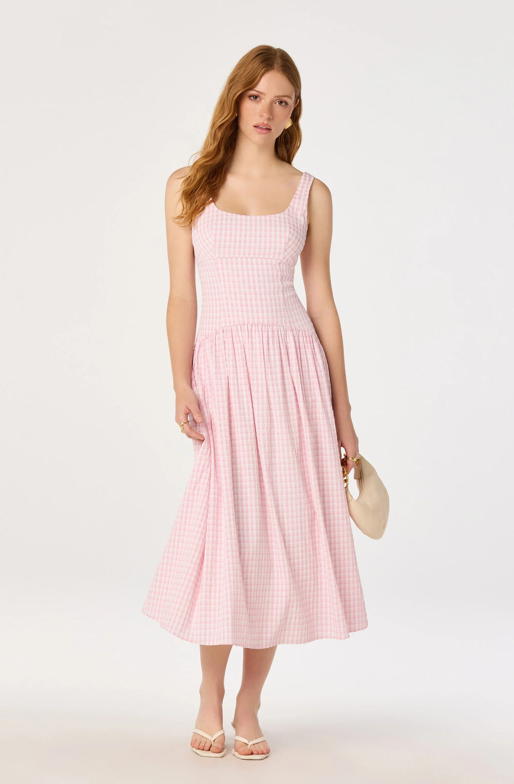 Cara Gingham Sleeveless Midi Dress