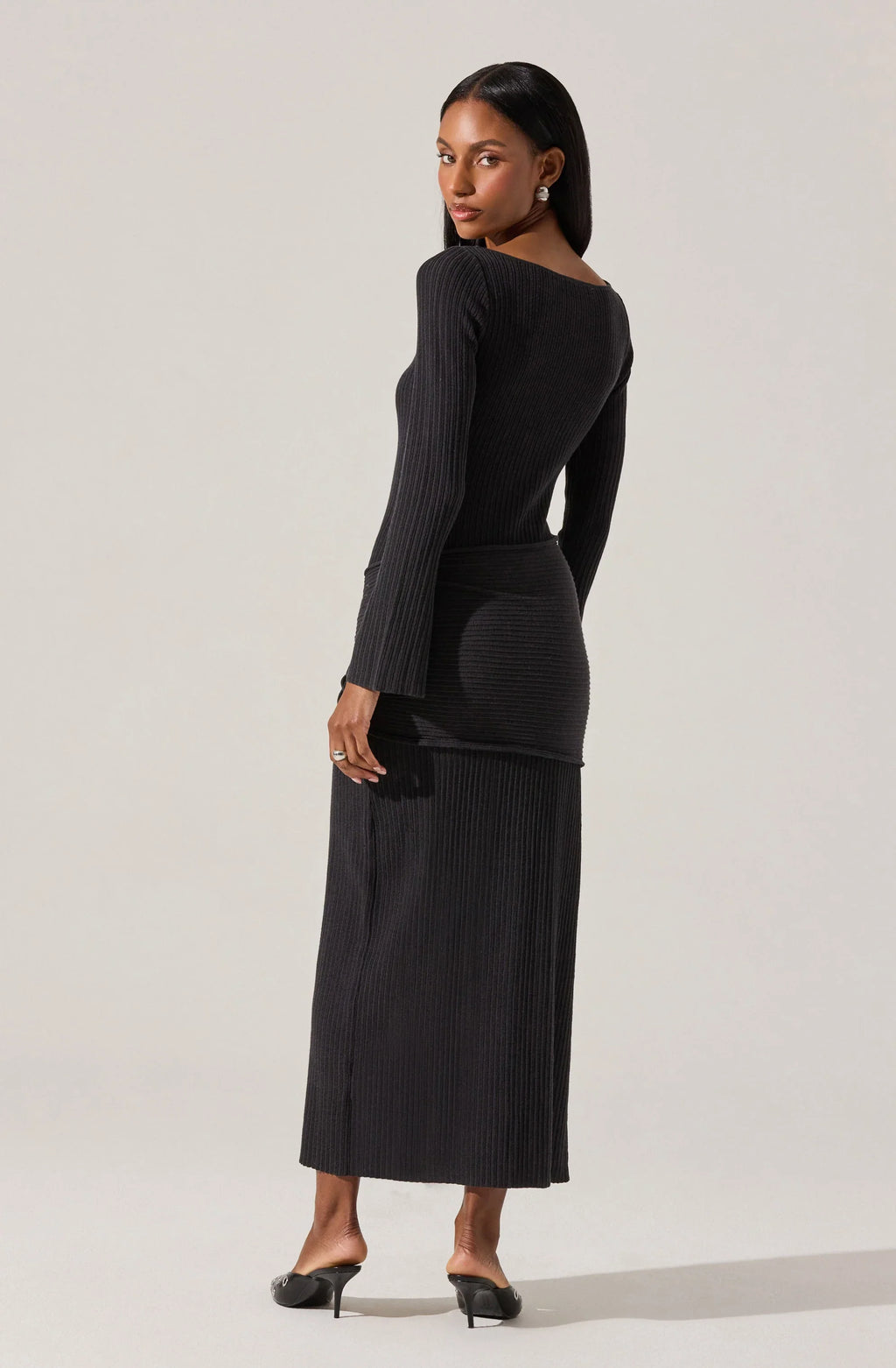 Arwyn Ribbed Layered Midi Sweater Dress