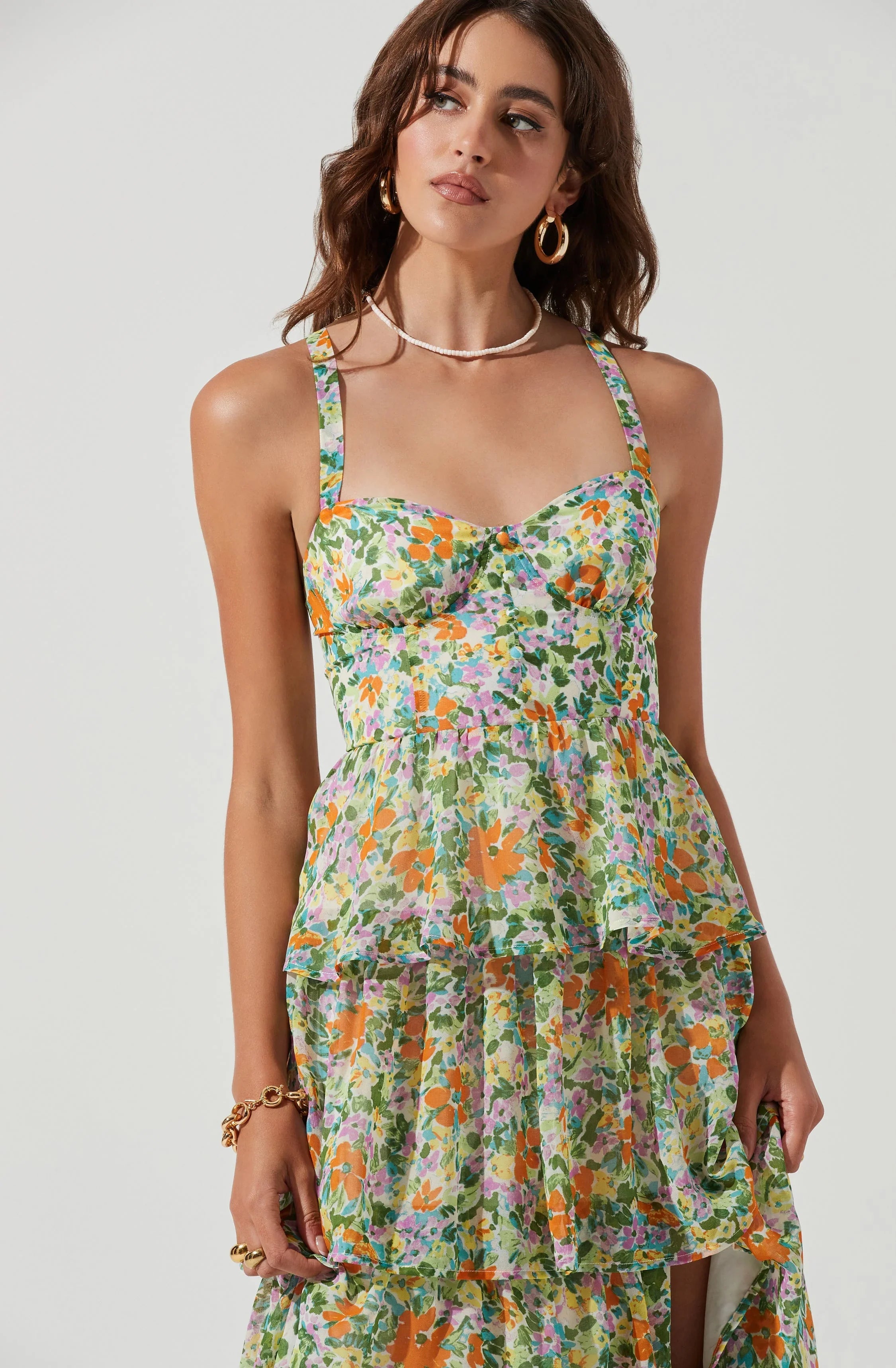 Midsummer Floral Tiered Maxi Dress