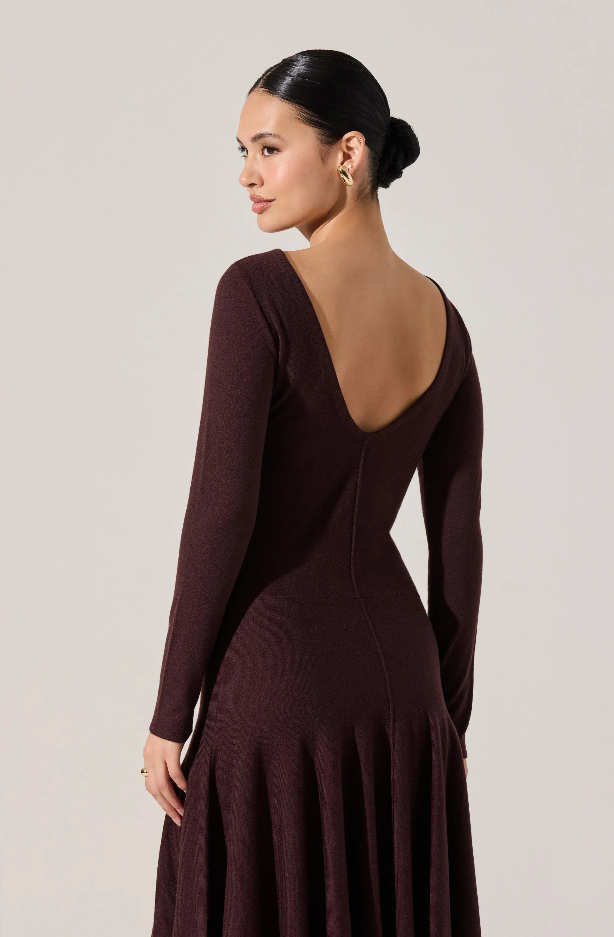 Doreyda Scoop Back Midi Sweater Dress