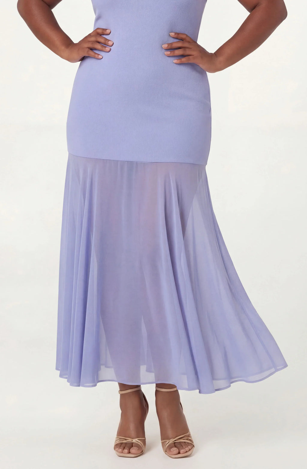Lizet Strapless Mini Dress with Sheer Maxi Overlay