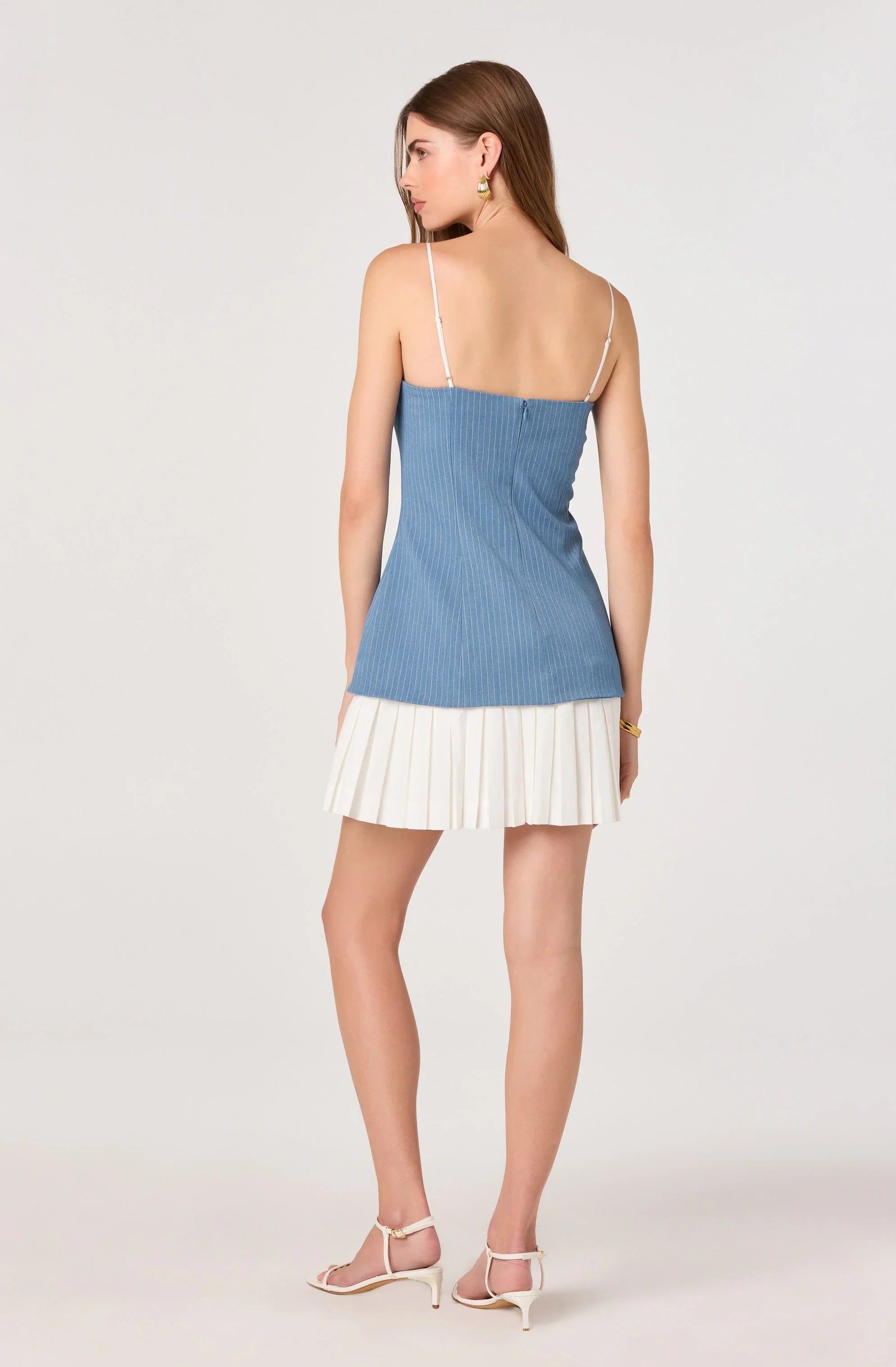 Amren Mixed Media Denim Mini Dress