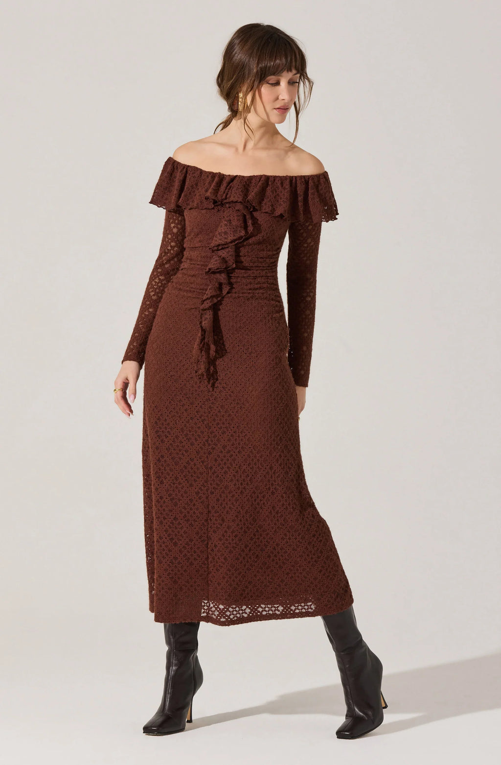 Dorian Ruffle Off Shoulder Dress