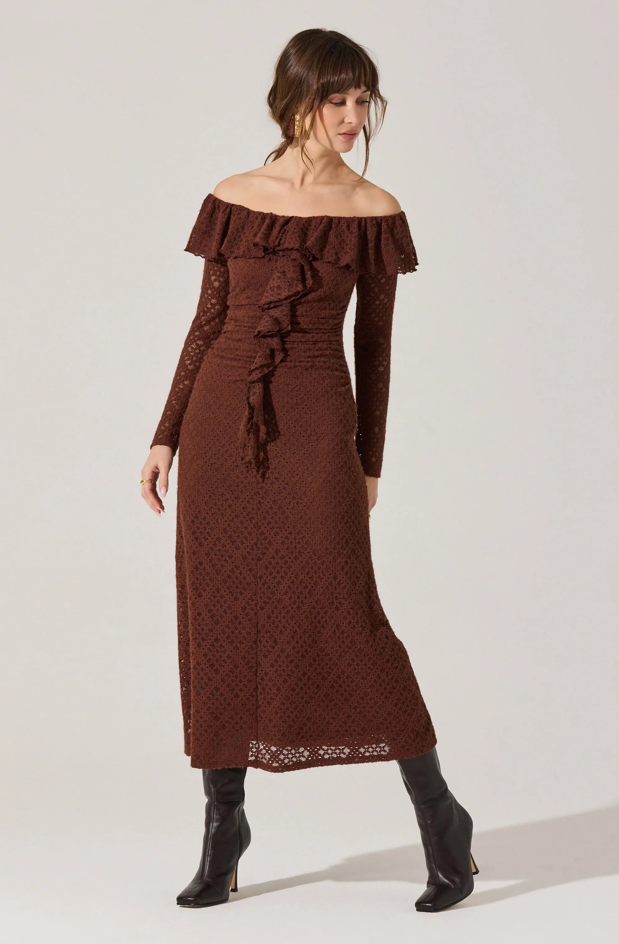 Dorian Ruffle Off Shoulder Dress